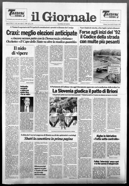 Il giornale : quotidiano del mattino